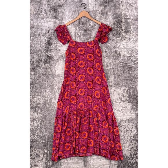 House Of Harlow Dress Small Womens Revolve Pink Patterned Midi - Picture 1 of 8